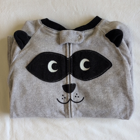 Carter's Other - carter's gray raccoon fleece zipper footie sleeper pajamas 3T toddler boys